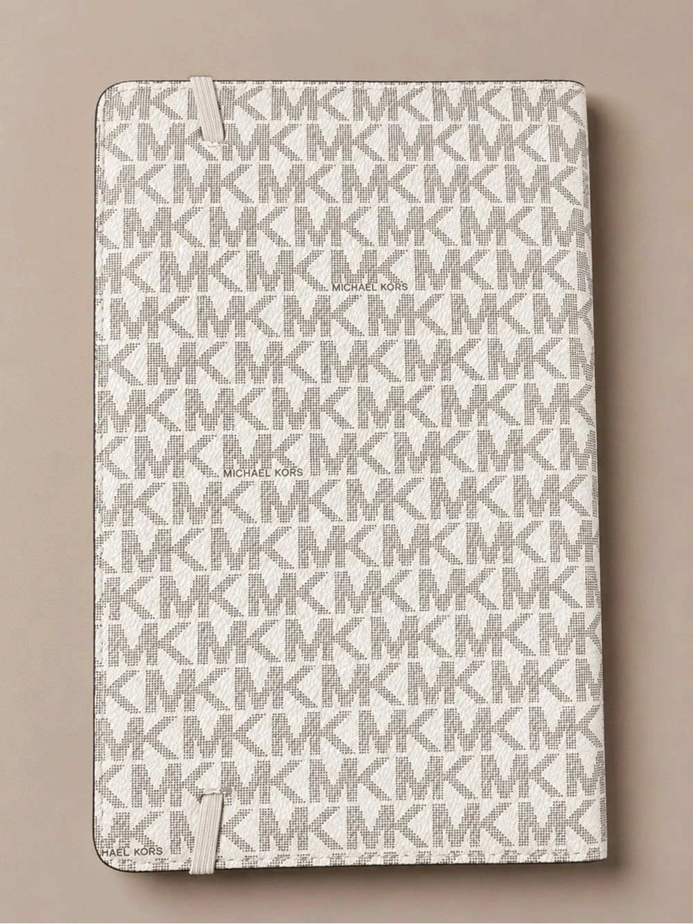 NWT Michael Kors White and Light Gray MK Monogram Notebook Journal